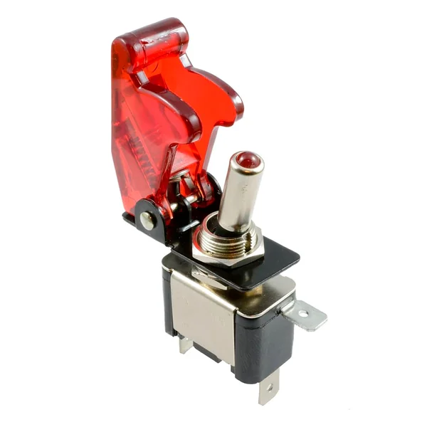 Interruptor De Palanca LED De Metal Flick Flip 12V 20A PDT ON/OFF 2 Pines Led Rojo