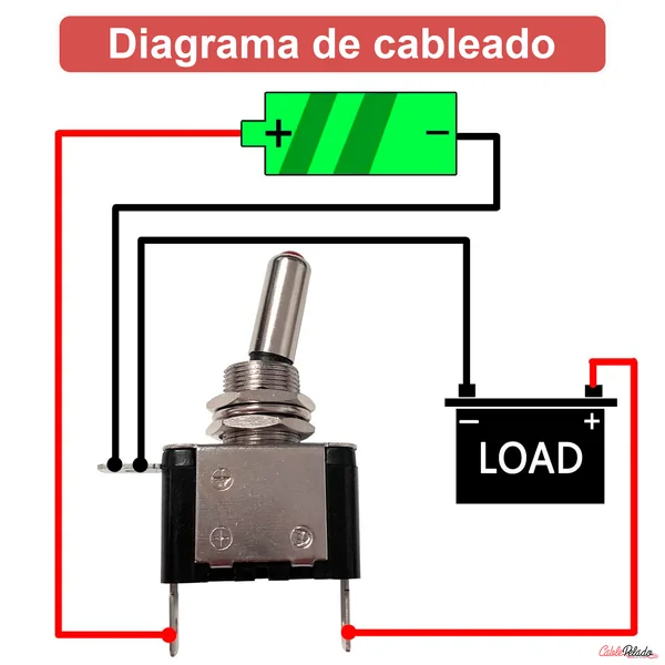 Interruptor De Palanca LED De Metal Flick Flip 12V 20A PDT ON/OFF 2 Pines Led Rojo