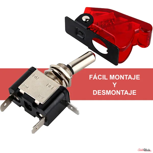 Interruptor De Palanca LED De Metal Flick Flip 12V 20A PDT ON/OFF 2 Pines Led Rojo