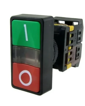 Interruptor on off 22mm 1NO 1NC 600V 10A Negro