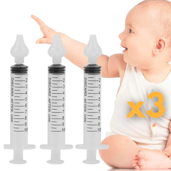 Jeringa Lavado Nasal para Bebés y Adultos | Pack 3 Unidades