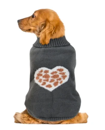 Jersey Heart para Perros — Ropa de Abrigo con Corazones