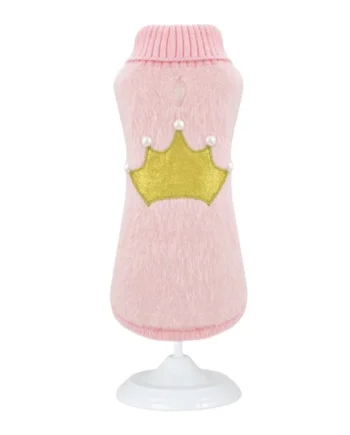 Jersey Queen Rosa para Perros — Ropa de Punto Elegante