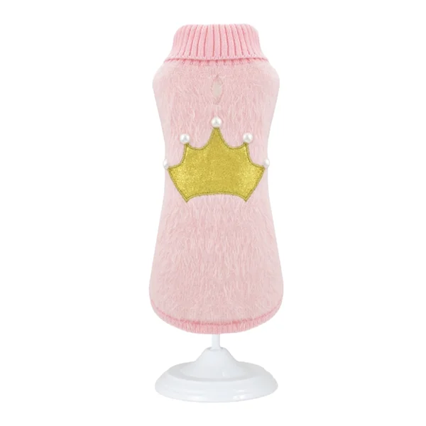 Jersey Queen Rosa para Perros — Ropa de Punto Elegante