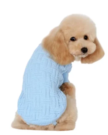 Jersey Trama Celeste para Perros — Ropa de Abrigo Tejida