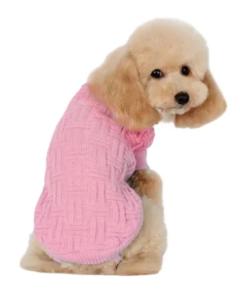 Jersey Trama Rosa para Perros — Ropa de Abrigo Tejida