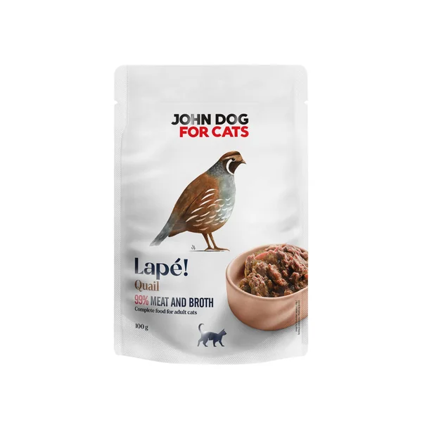 John Dog gato - Pouch monoproteico de codorniz 100gr
