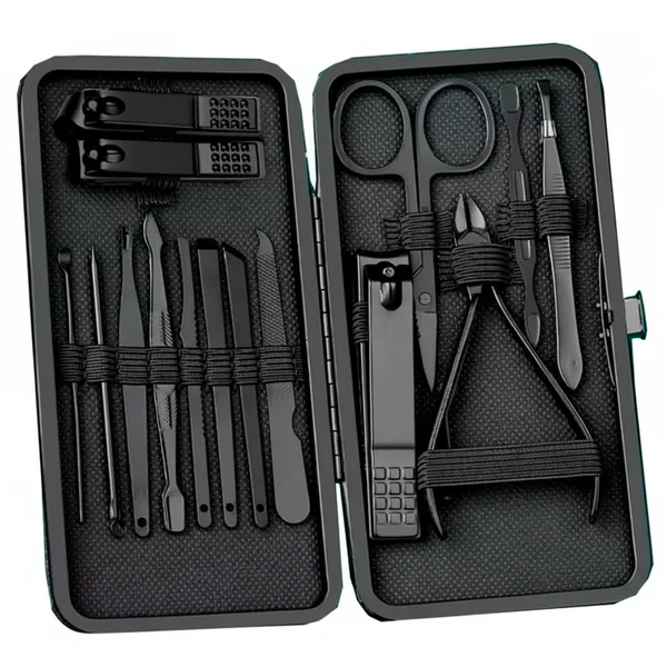 Juego De 15 Piezas Manicura y Pedicura Negro