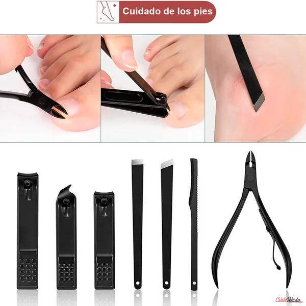 Juego De 15 Piezas Manicura y Pedicura Negro