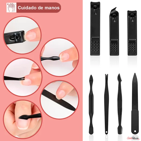 Juego De 15 Piezas Manicura y Pedicura Negro