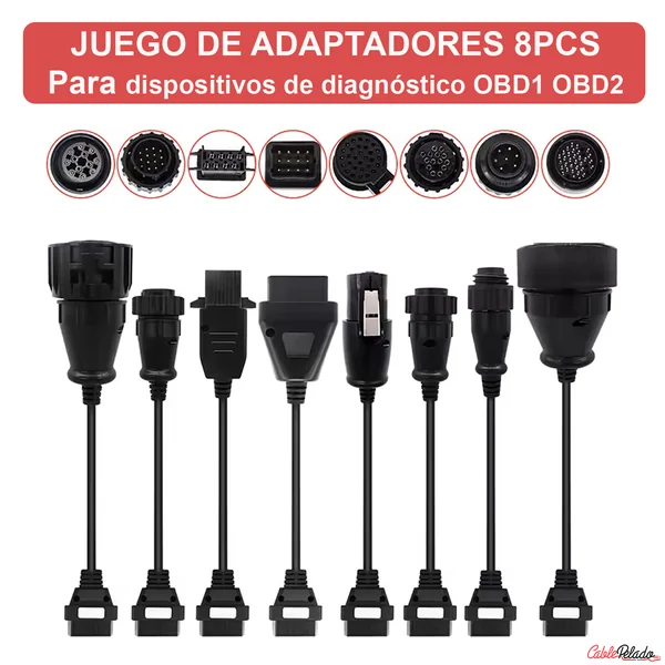 Juego de cables conectores de diagnostico OBD Camión Negro
