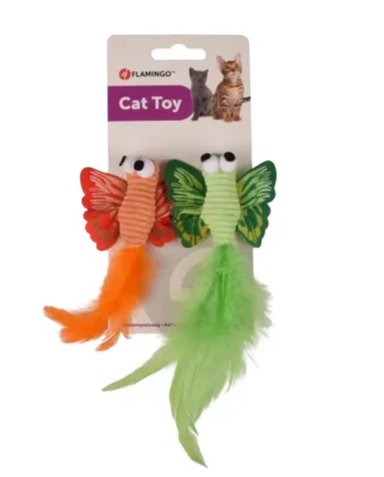 Juguete para Gatos Mariposas con Catnip y Plumas – Pack 2 Unidades