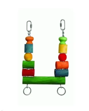 Juguete Pájaro Columpio Bloques Madera 25 cm