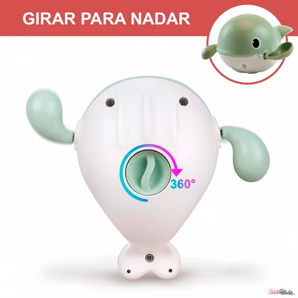 Juguetes de baño para bebé ballena Verde