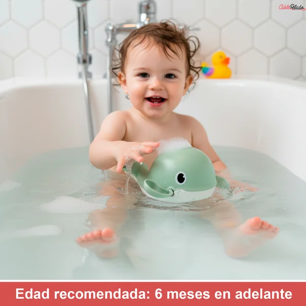 Juguetes de baño para bebé ballena Verde