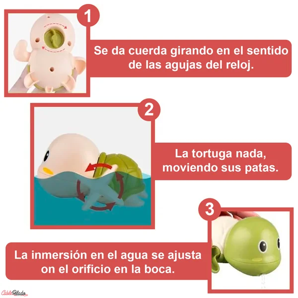 Juguetes de baño para bebé tortuga Verde