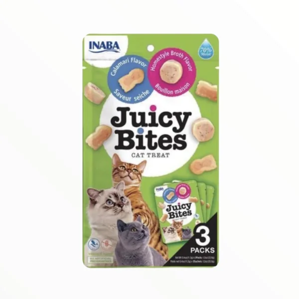 Juicy Bites Calamar y Caldo Casero para Gatos