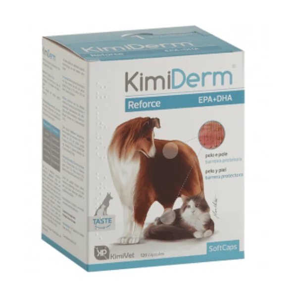 KimiDerm Reforce dermatosis alopecias perros gatos cápsulas