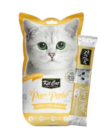 Kit Cat Purrpuree Hairball Pollo y Fibra para Gatos — Snack bolas de pelo