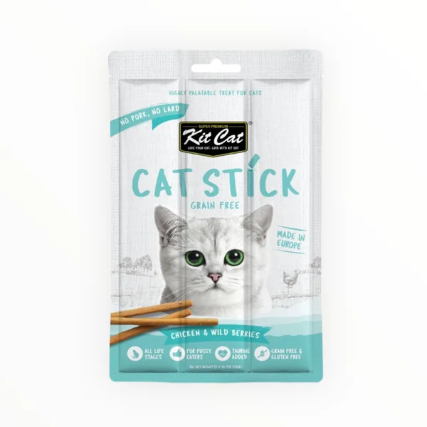 Kit Cat Sticks Pollo y Frutos del Bosque para Gatos — Snack Premium