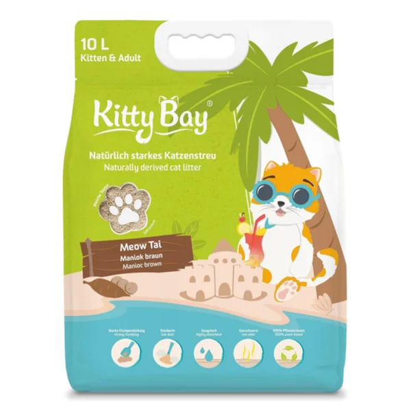 Kitty Bay Meaw Thai – Arena Ecológica de Mandioca para Gatos 10L