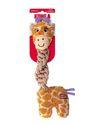 KONG Knots Twists Jirafa para Perros — Cuello Trenzado de Algodón