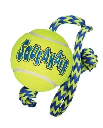 Kong Medium Squeakair Tennis Ball With Rope (Ast21)