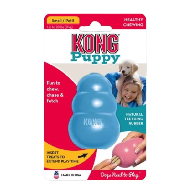 KONG Puppy Azul para Cachorros — Juguete Rellenable Resistente