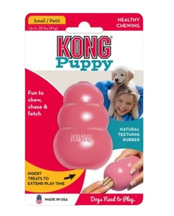 KONG Puppy Rosa para Cachorros — Juguete Rellenable Resistente