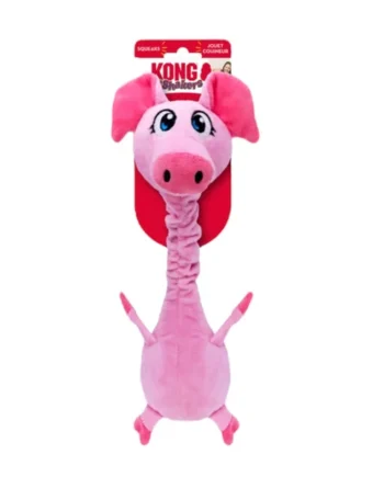 KONG Shakers Pig — Peluche Interactivo con Cascabel y Cuerda para Perros