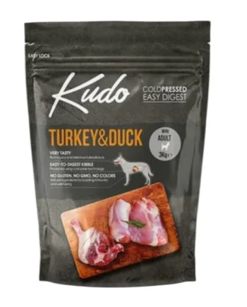Kudo Cool Pressed Pavo y Pato Mini Adult para Perros — Pienso Natural
