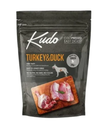 Kudo Cool Pressed Pavo y Pato Mini Junior para Cachorros — Pienso Natural