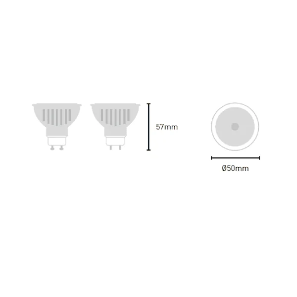Lampara LED GU10 Dicroica Luz Calida 7W