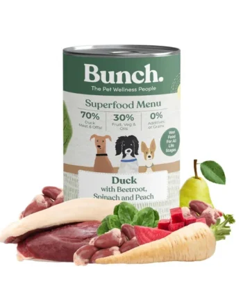 Lata de pato con remolacha y melocotón Bunch