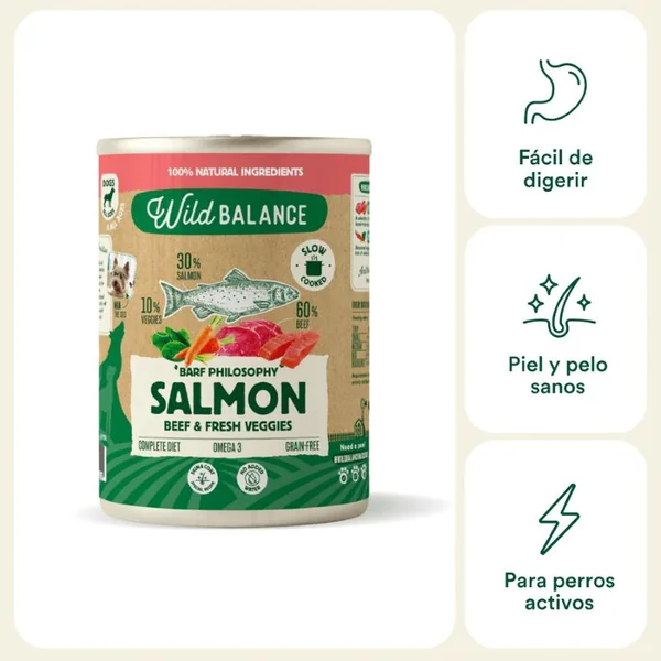 Lata de Salmón para perros 400g – Filosofía BARF Wild Balance