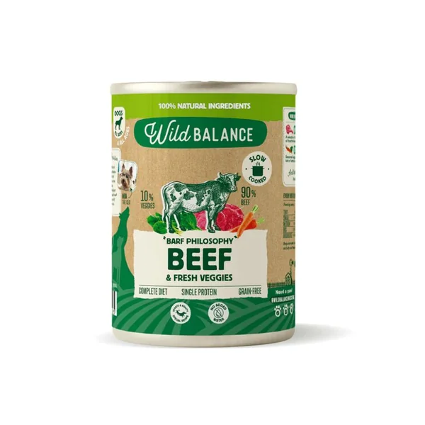 Lata de Ternera para perros 400g – Filosofía BARF Wild Balance