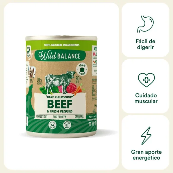 Lata de Ternera para perros 400g – Filosofía BARF Wild Balance