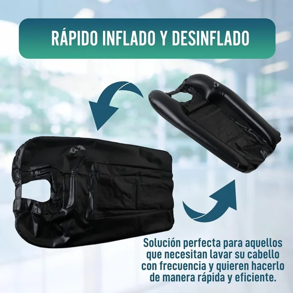 Lavacabezas Portátil Ergonómico Hinchable | Cómodo y Seguro