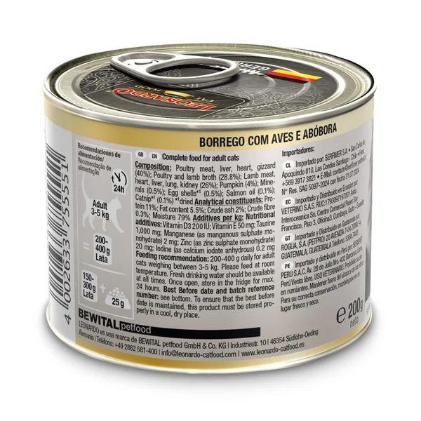 Leonardo - Cordero con ave & calabaza 200g