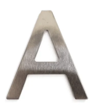 Letra A adhesivo en acero inoxidable 7.5 cm Gris