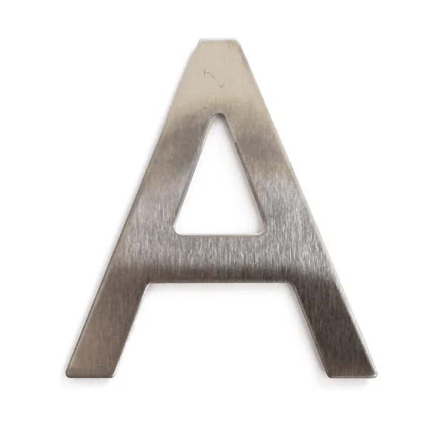 Letra A adhesivo en acero inoxidable 7.5 cm Gris