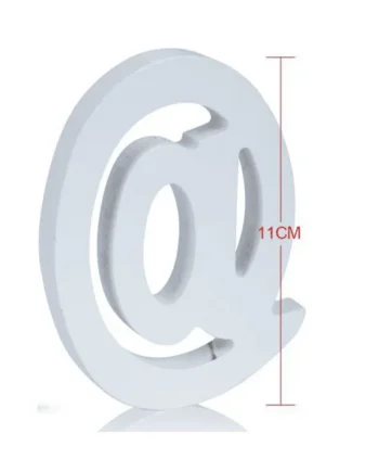 Letra @ arroba madera decorativo 11 cm Blanco