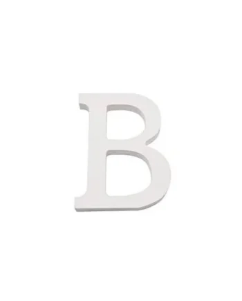 Letra B madera decorativo 11 cm Blanco