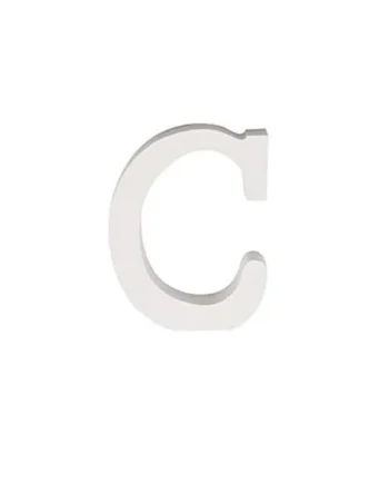 Letra C madera decorativo 11 cm Blanco