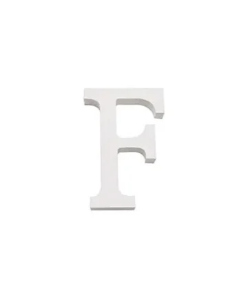 Letra F madera decorativo 11 cm Blanco