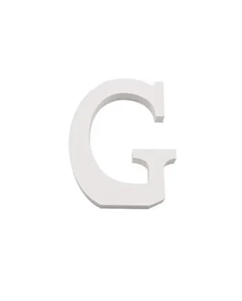 Letra G madera decorativo 11 cm Blanco