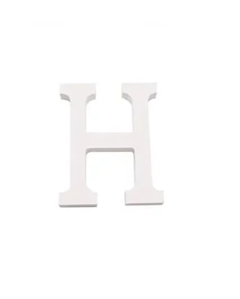 Letra H madera decorativo 11 cm Blanco