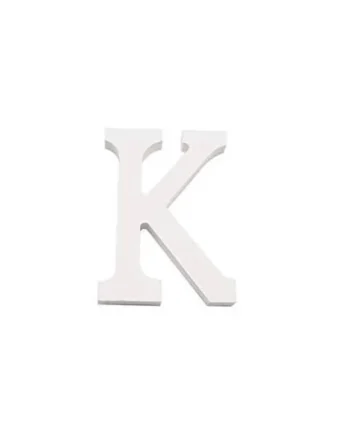 Letra K madera decorativo 11 cm Blanco