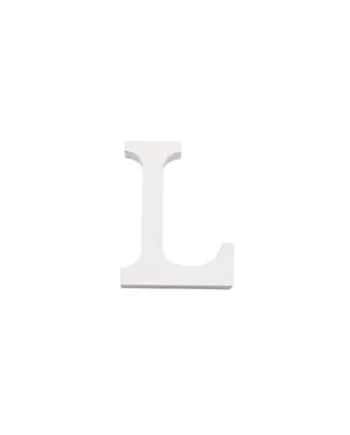 Letra L madera decorativo 11 cm Blanco