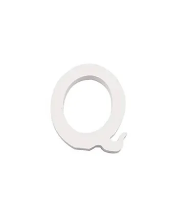 Letra Q madera decorativo 11 cm Blanco